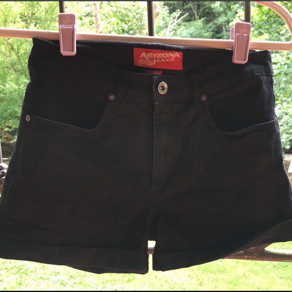 Black jean shorts